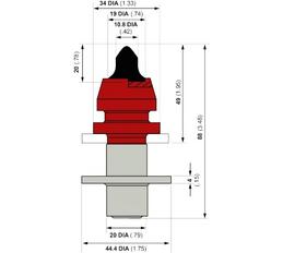 Резец DYNAPAC BIT AA2022 BITS